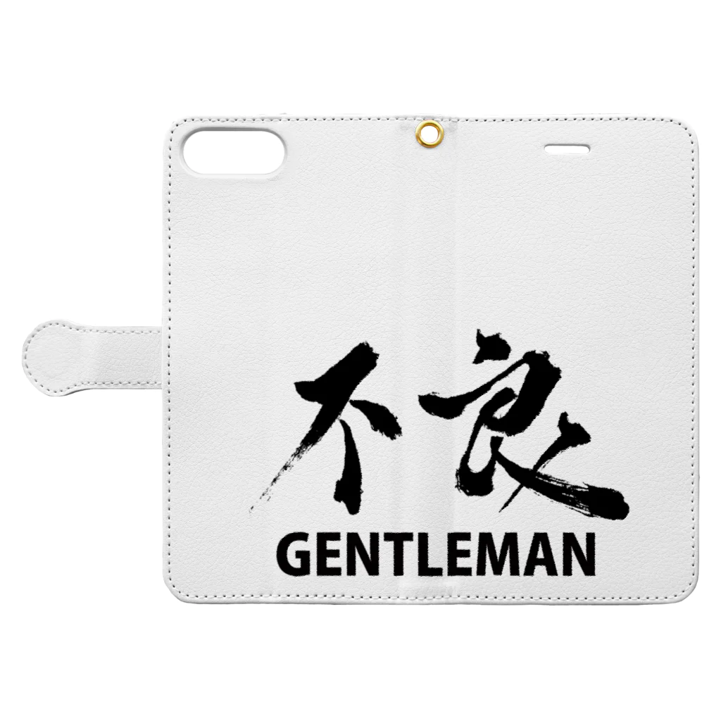 TSUNE工房のBADisGENTLEMAN Book-Style Smartphone Case:Opened (outside)