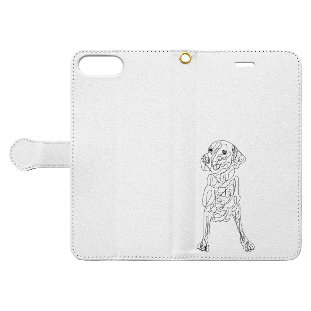 Mel Make Studioのラブラドールのだいざえもん君 Book-Style Smartphone Case:Opened (outside)