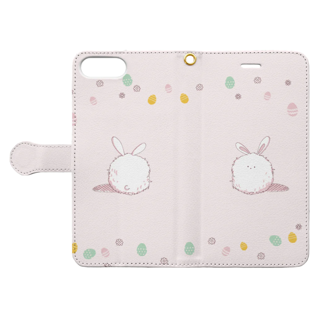 momomo_omiのイースターなうさちゃん Book-Style Smartphone Case:Opened (outside)