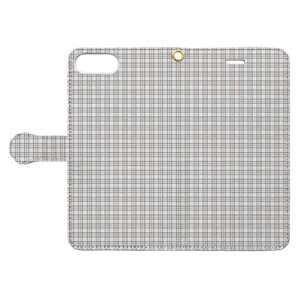 usagiの三筋格子文様 Book-Style Smartphone Case:Opened (outside)