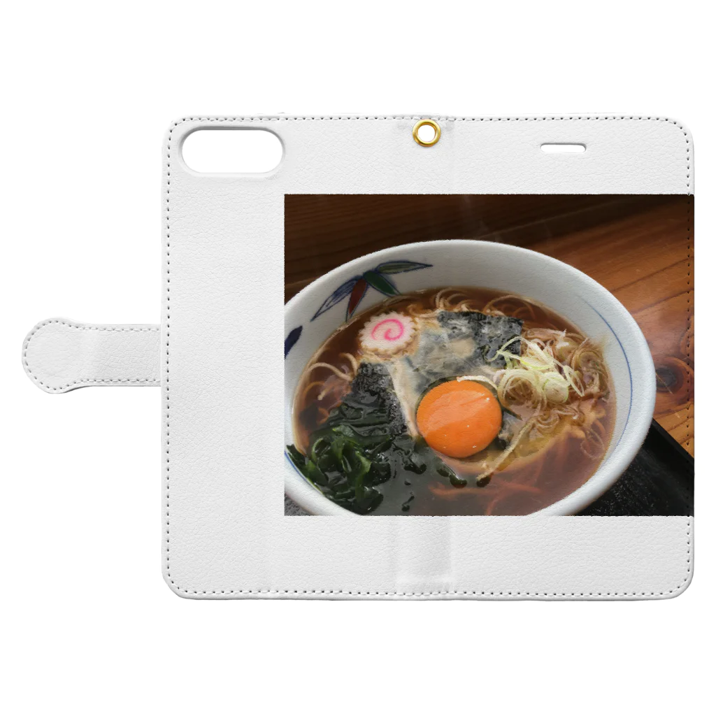 そば処冨久屋(川越)の月見蕎麦 Book-Style Smartphone Case:Opened (outside)