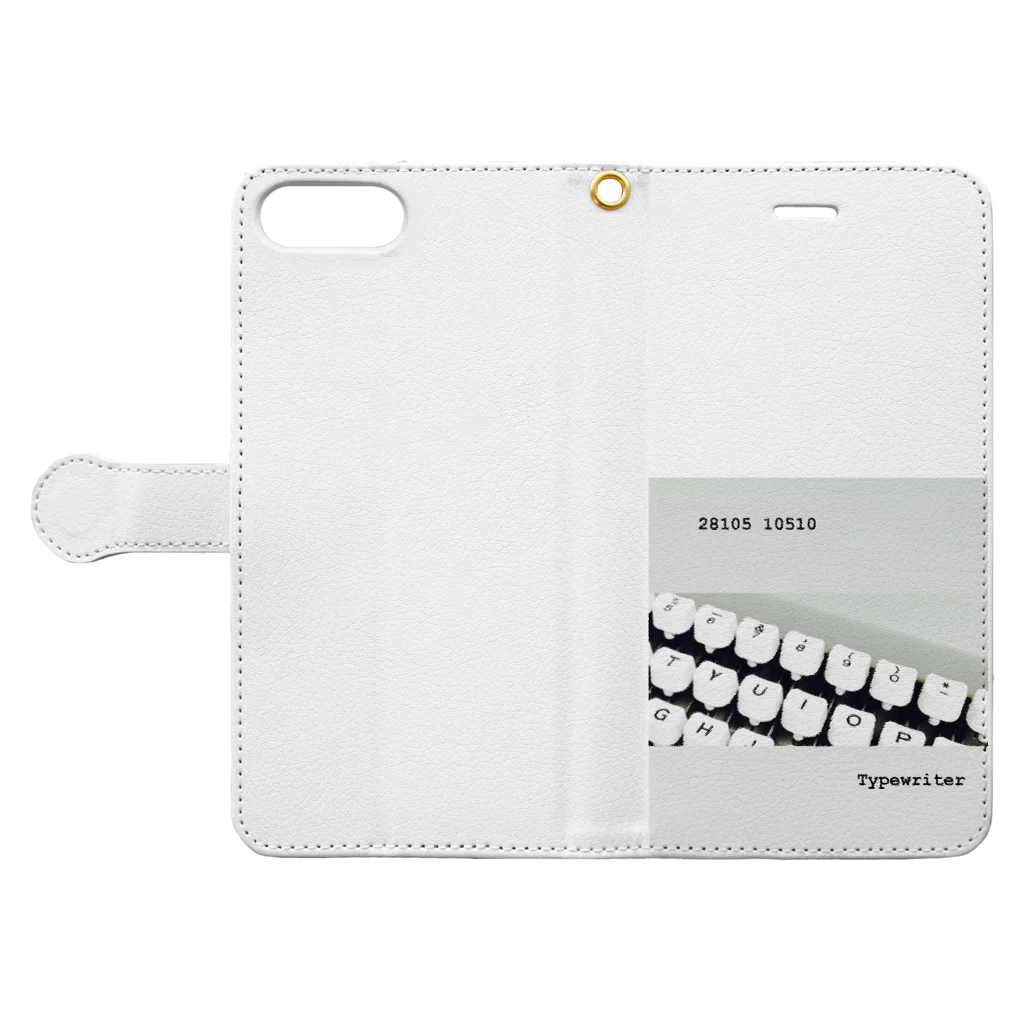 28105 10510 の懐かしのタイプライター Book-Style Smartphone Case:Opened (outside)