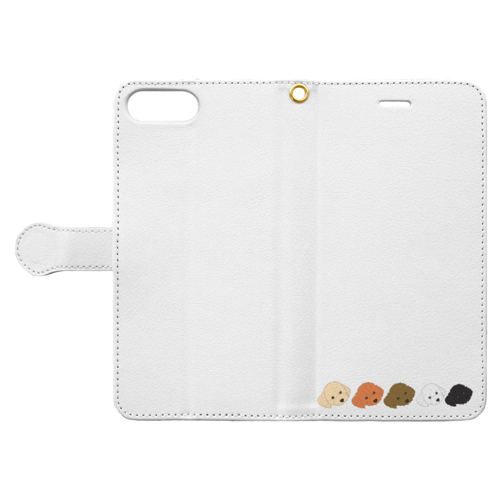 R roomのプードル5レンジャー Book-Style Smartphone Case:Opened (outside)
