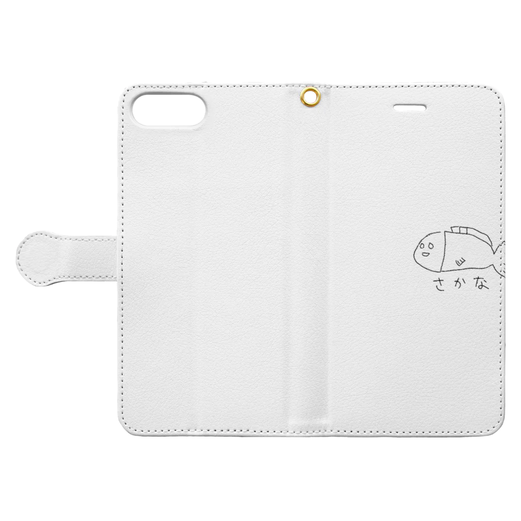 ペペロンチーノ（６さい）のさかなくんのトートバッグ Book-Style Smartphone Case:Opened (outside)