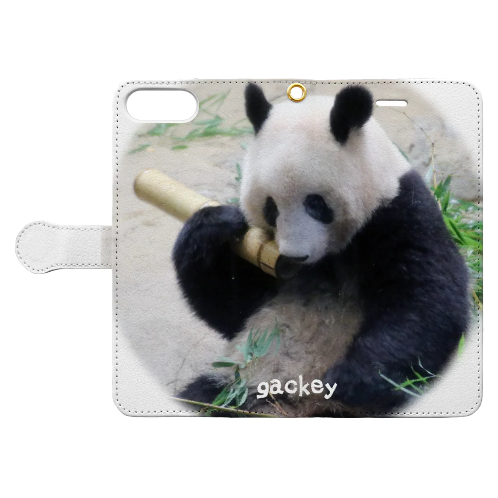 gackeyのもしもし PANDA Book-Style Smartphone Case:Opened (outside)