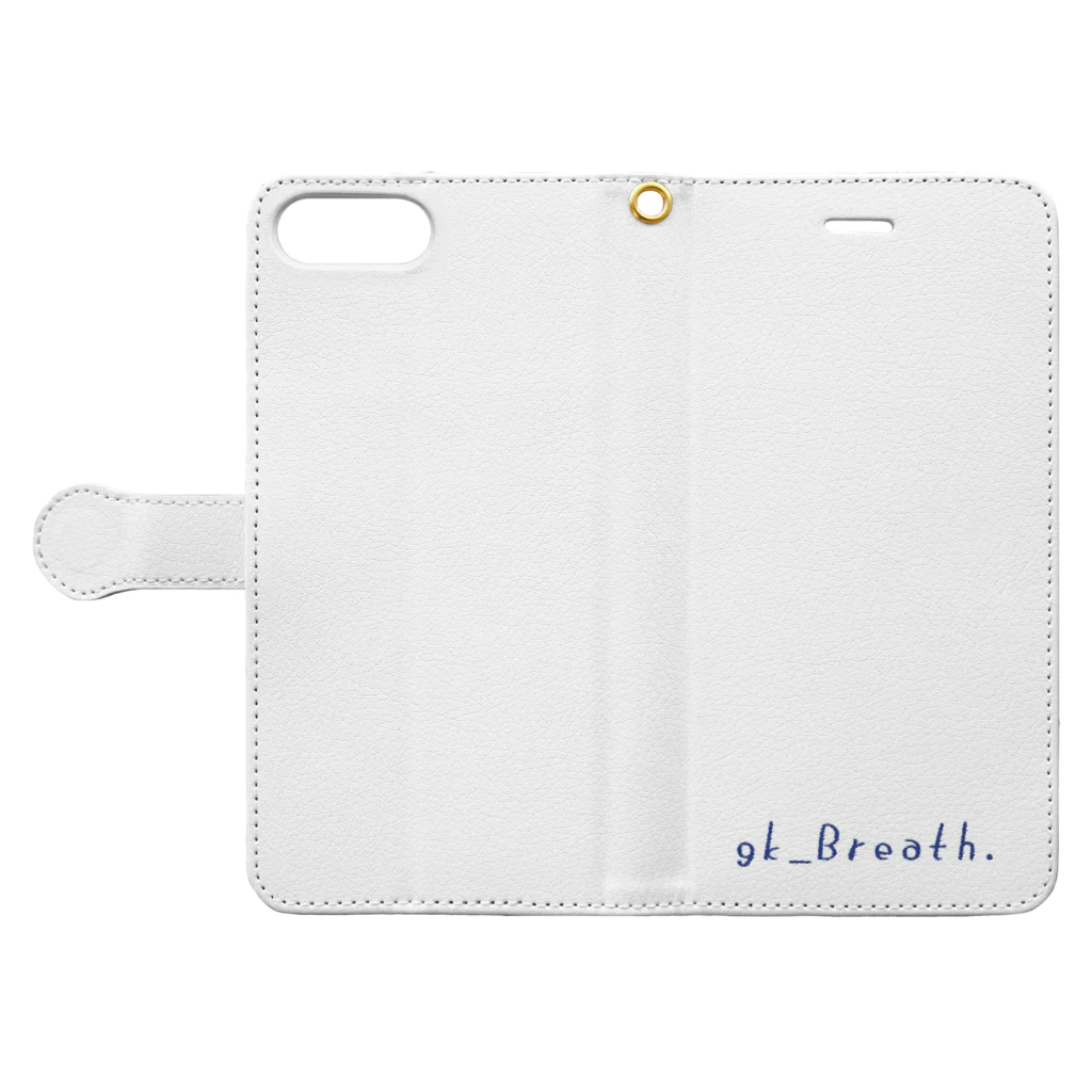gk_Breath.のシンプルロゴ 1。 Book-Style Smartphone Case:Opened (outside)