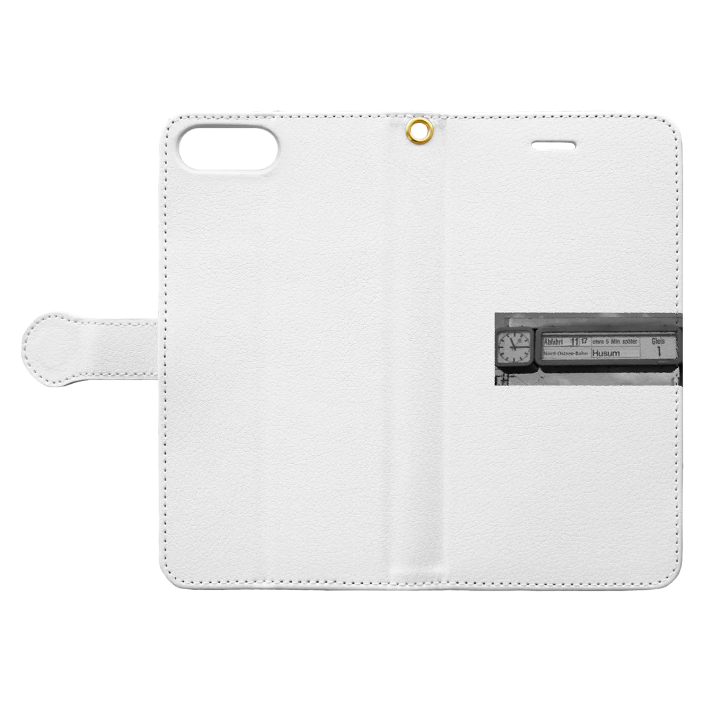 Ende der Weltの駅の表示板 Book-Style Smartphone Case:Opened (outside)