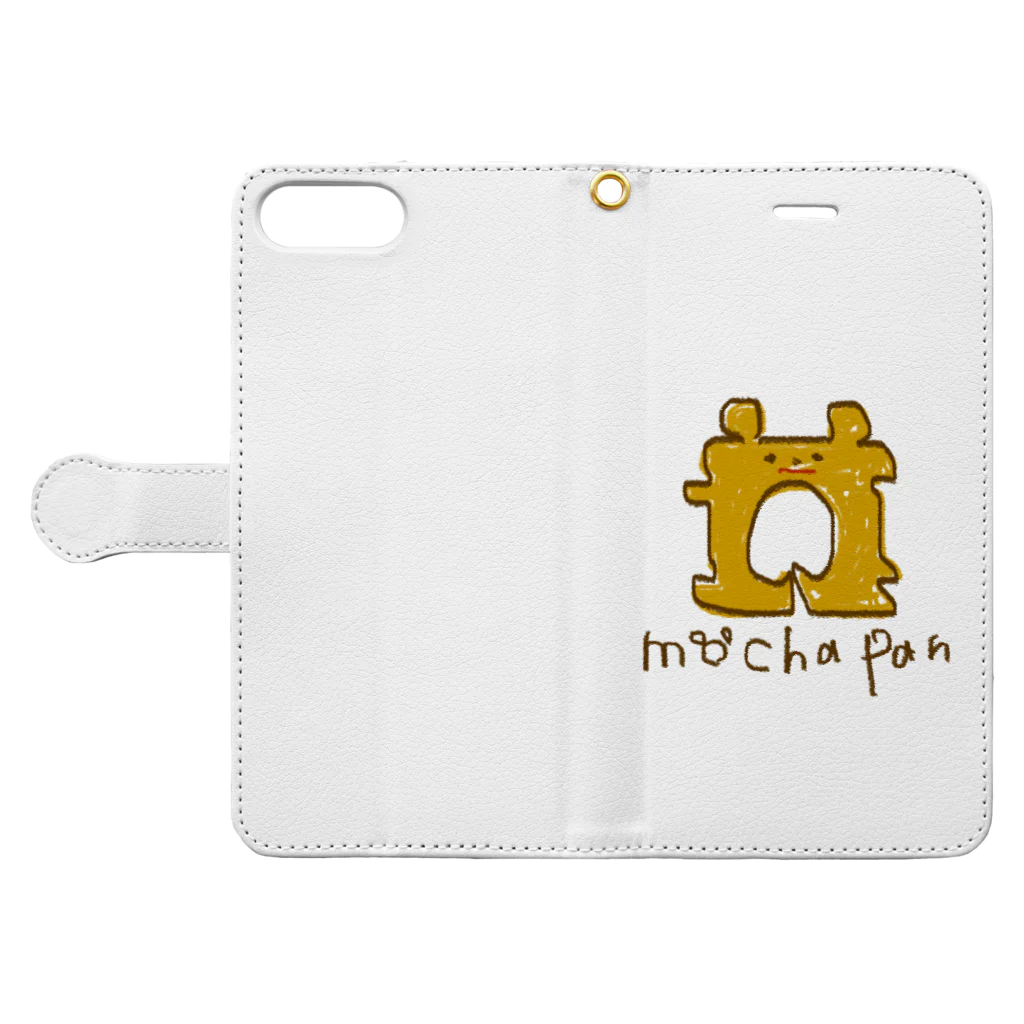 ＊mocha pan＊のmochapanオリジナルグッズ 手帳型スマホケースを開いた場合(外側)