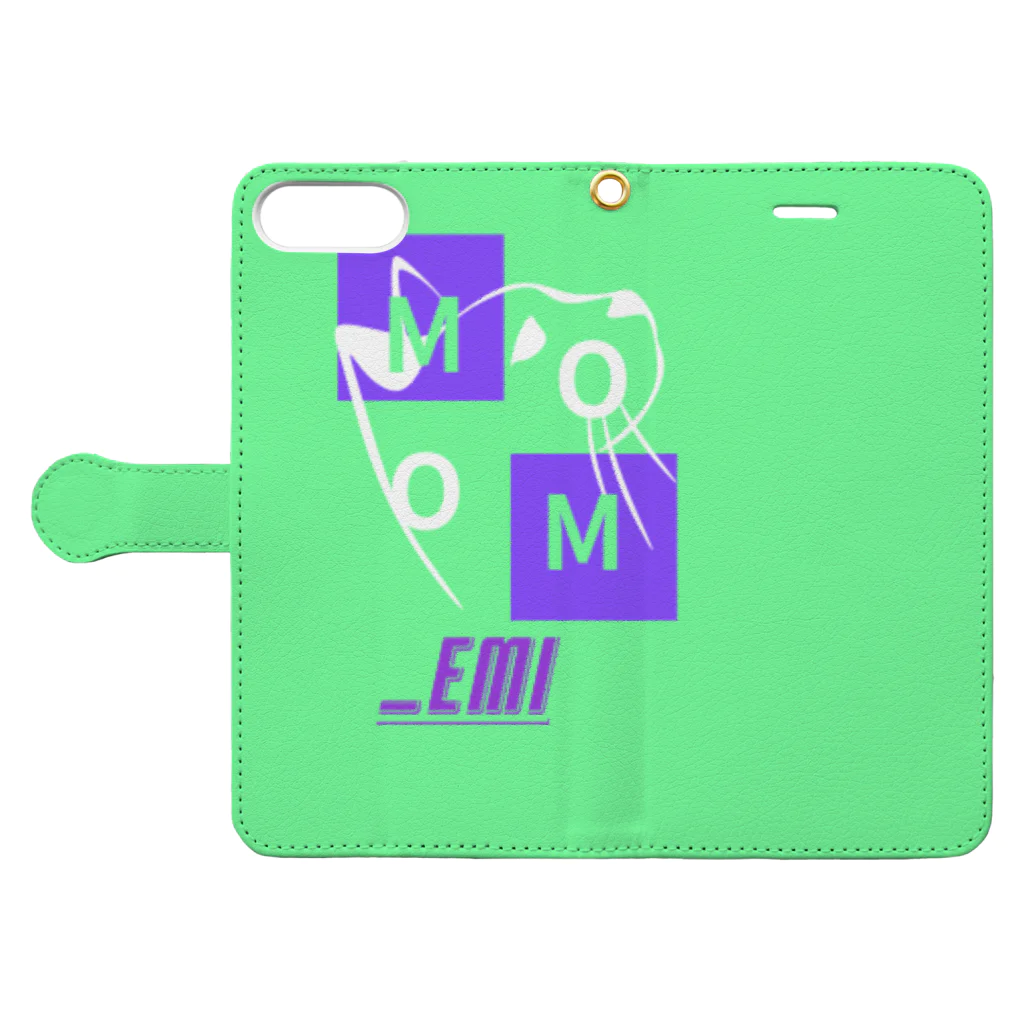 momo_emiのmomo_emi ロゴグッズ Book-Style Smartphone Case:Opened (outside)