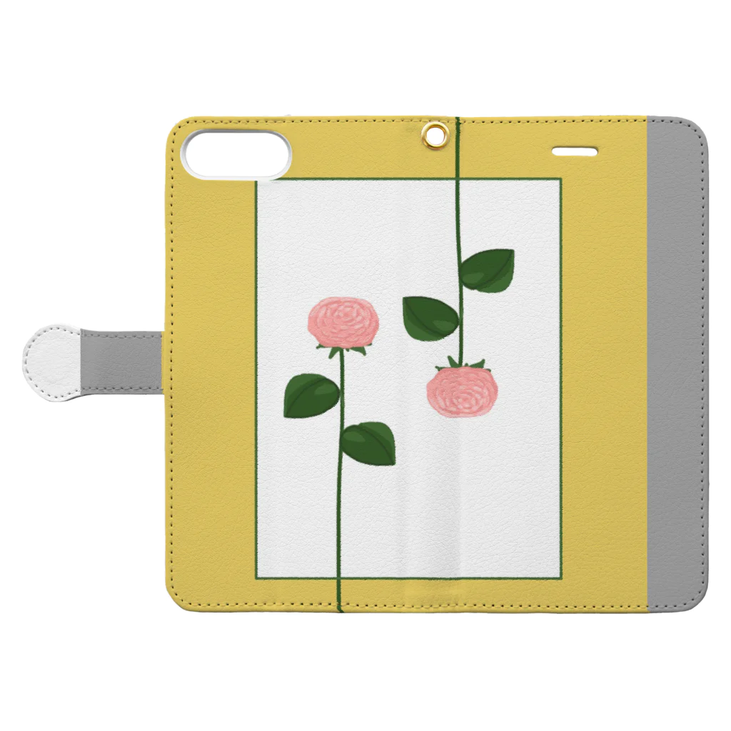 Tina’s storeのピンクの花 Book-Style Smartphone Case:Opened (outside)