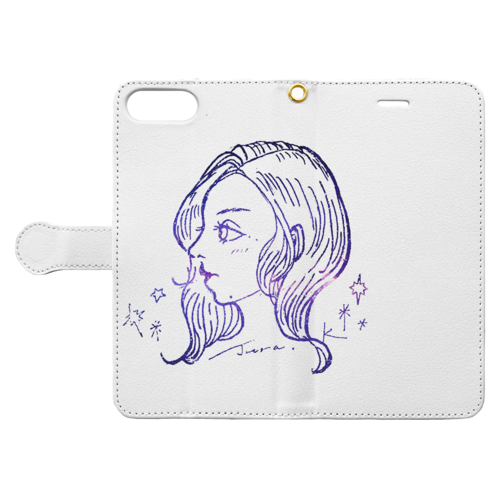 イラスト@jura.illustration のjuraこ Book-Style Smartphone Case:Opened (outside)