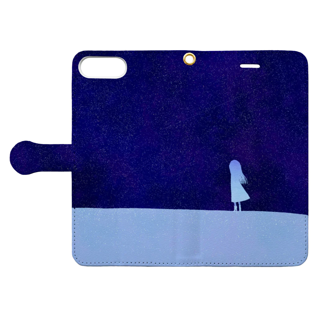 lemon16🍋れもんいろの夜空と少女 Book-Style Smartphone Case:Opened (outside)