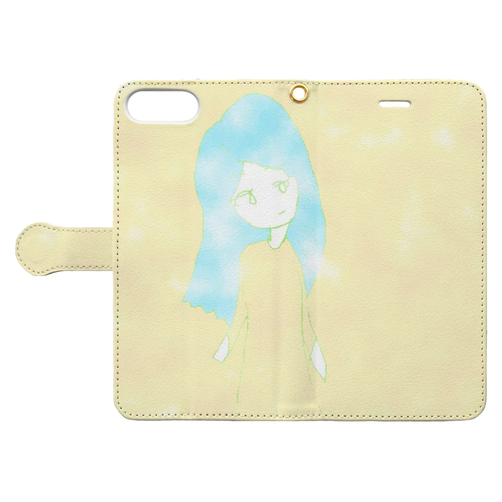 水草の泡沫・ガール０２ Book-Style Smartphone Case:Opened (outside)