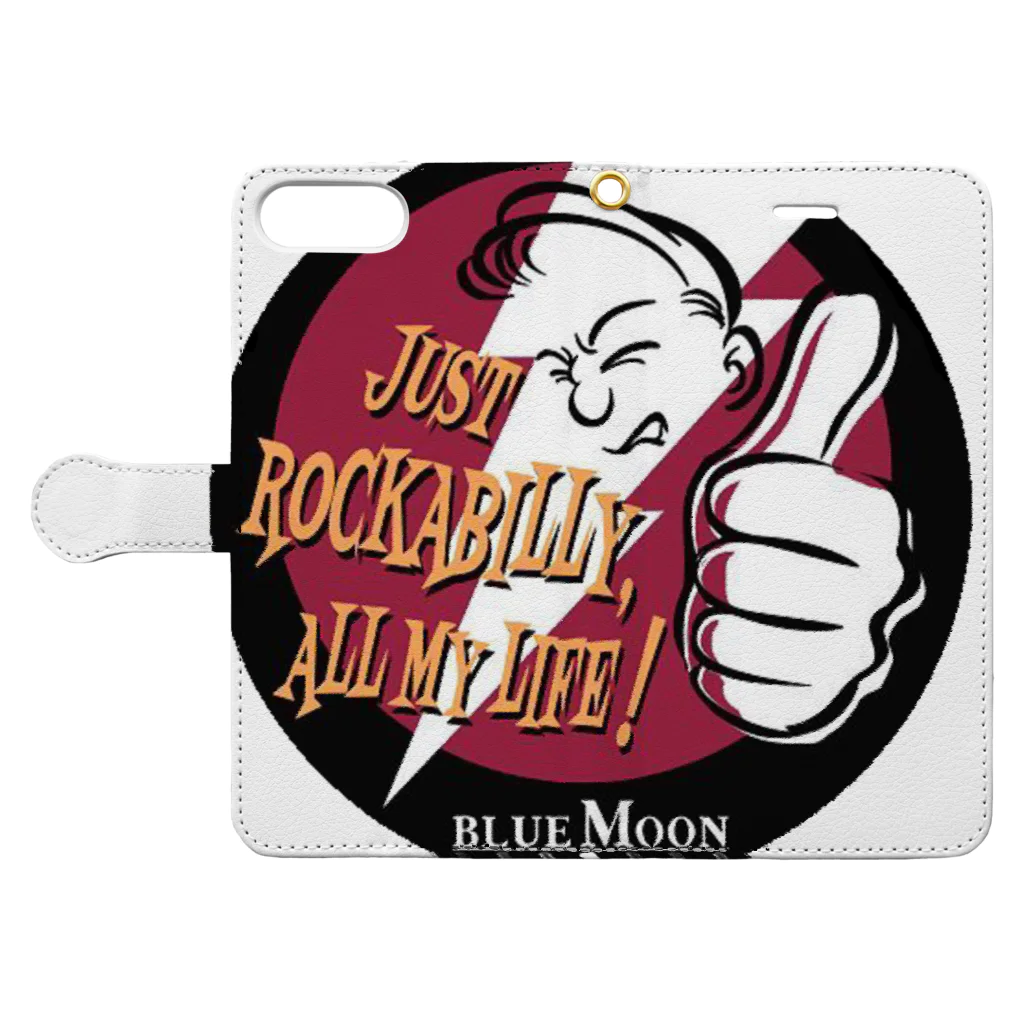 Rockabilly_Mのビリー諸川JUST ROCKABILLY ALL MY LIFE 手帳型スマホケースを開いた場合(外側)