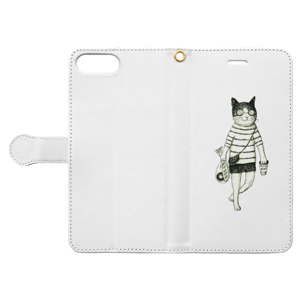 CHIEKO  TERASAWAの朝食を買いに Book-Style Smartphone Case:Opened (outside)