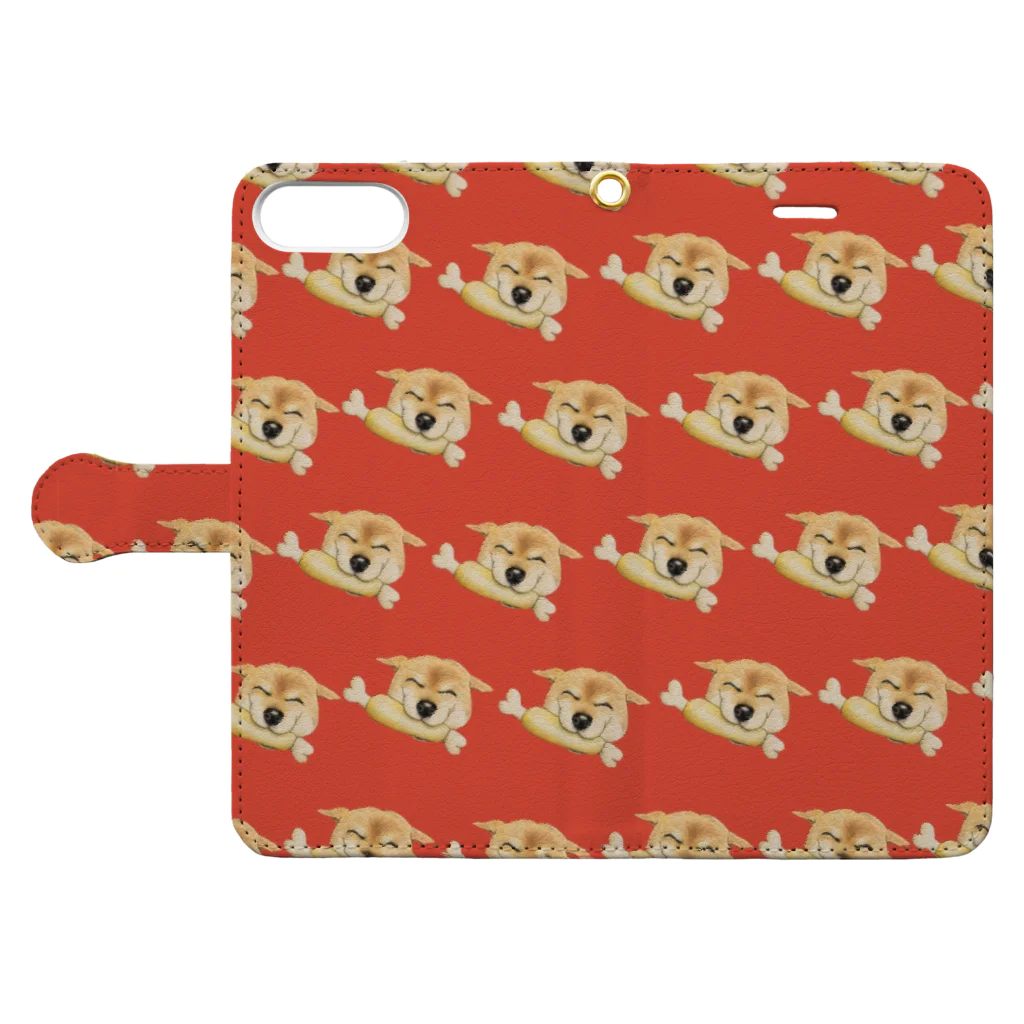 117shiba のヒコーキくぅ🐶 Book-Style Smartphone Case:Opened (outside)