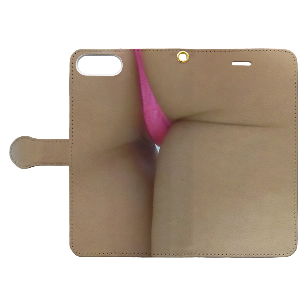 ぴのの部屋のピンク色のぴの Book-Style Smartphone Case:Opened (outside)