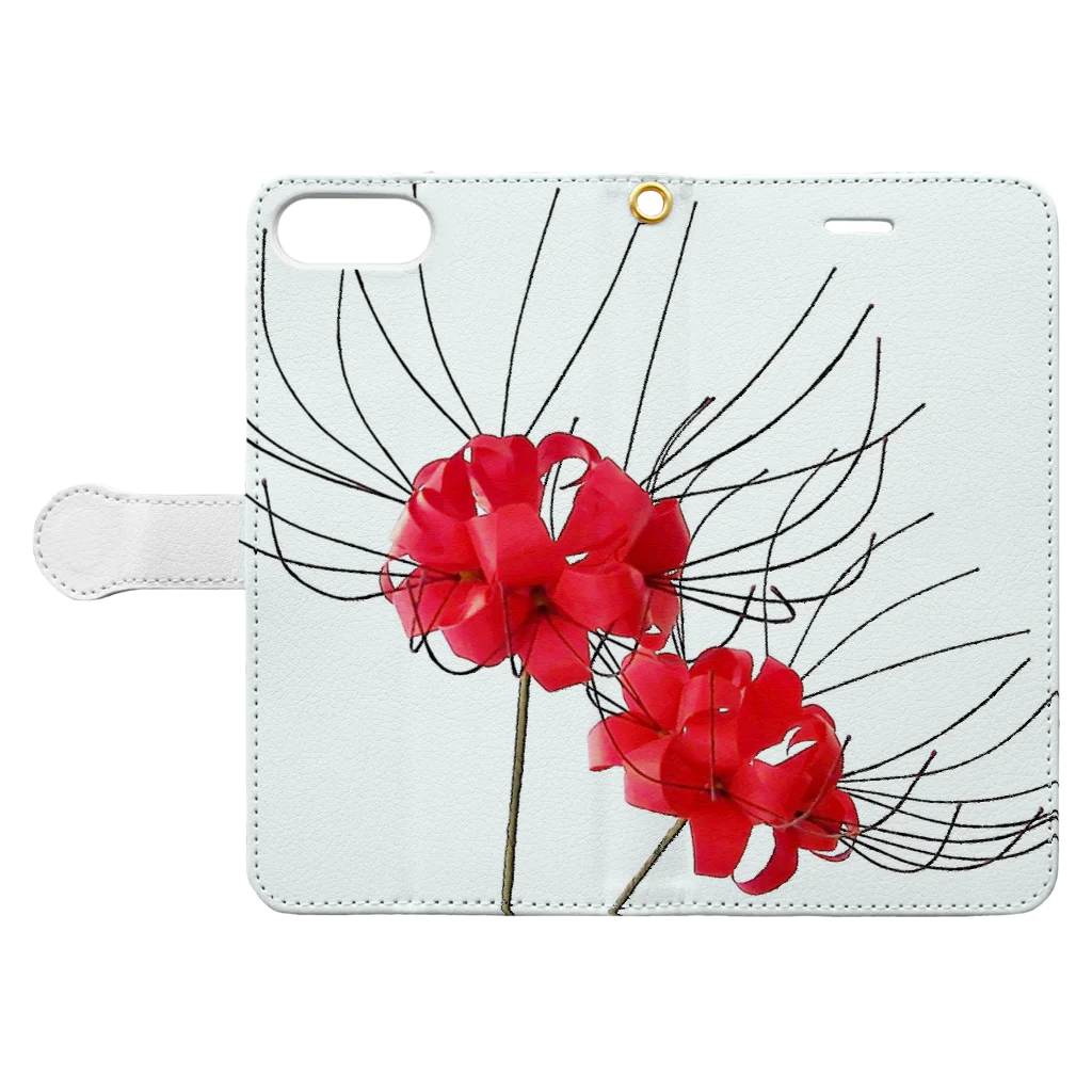 s-bloomの折り紙　彼岸花 Book-Style Smartphone Case:Opened (outside)