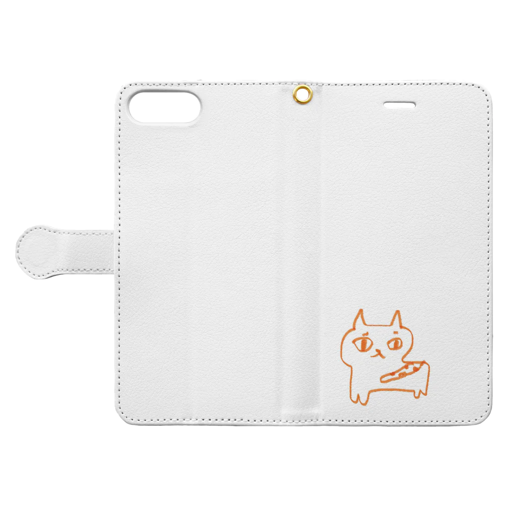 目とめのねこくん Book-Style Smartphone Case:Opened (outside)