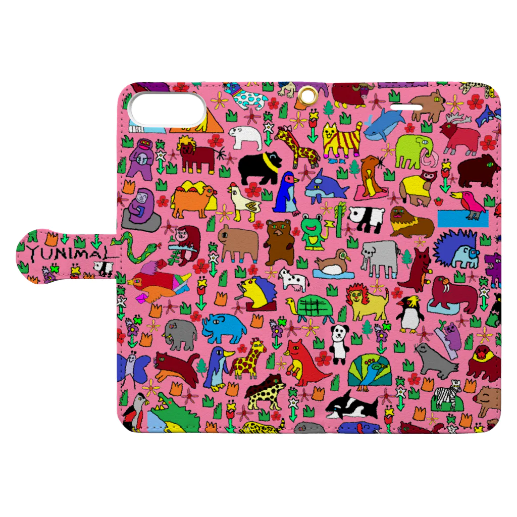 yunimalのpink2 Book-Style Smartphone Case:Opened (outside)