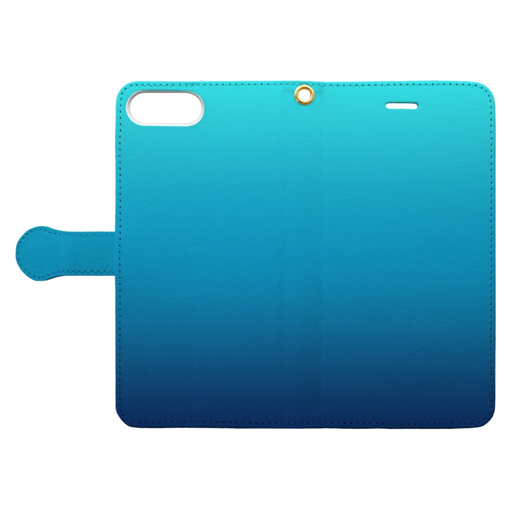 ぽぬぞぬのグラデーション Snorkeling vivid Book-Style Smartphone Case:Opened (outside)