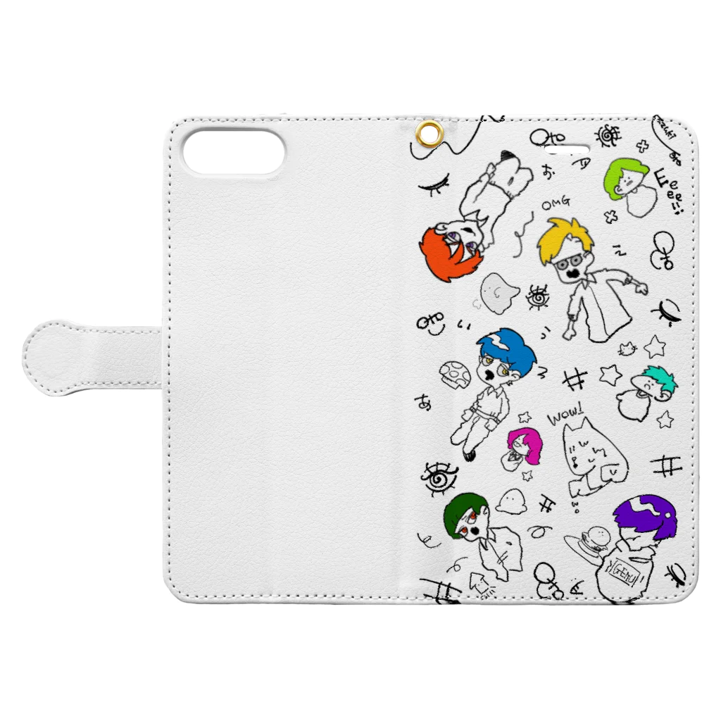 azame_uroのゾンビくんと人間 Book-Style Smartphone Case:Opened (outside)