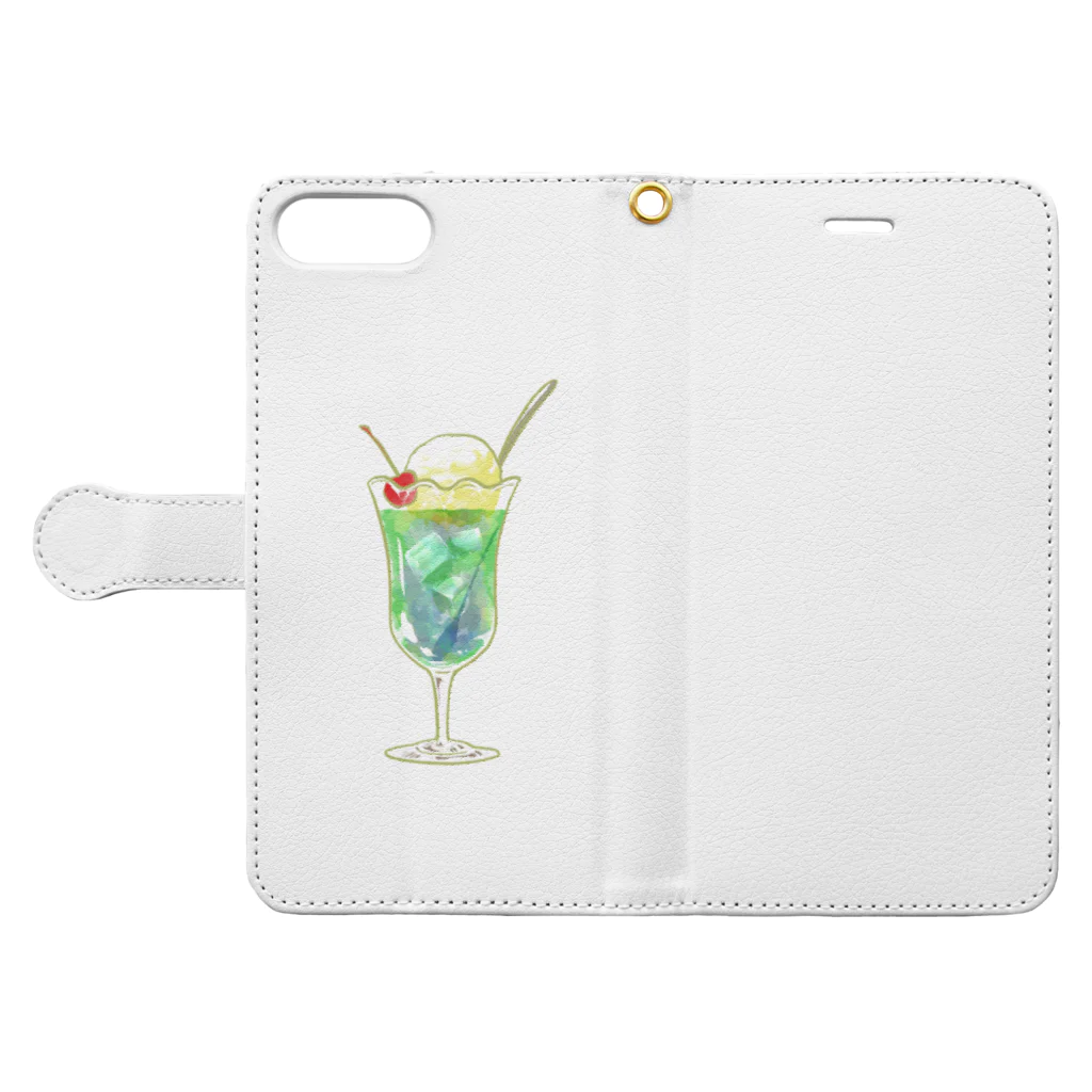 しんま みさんの虹彩クリームソーダ Book-Style Smartphone Case:Opened (outside)