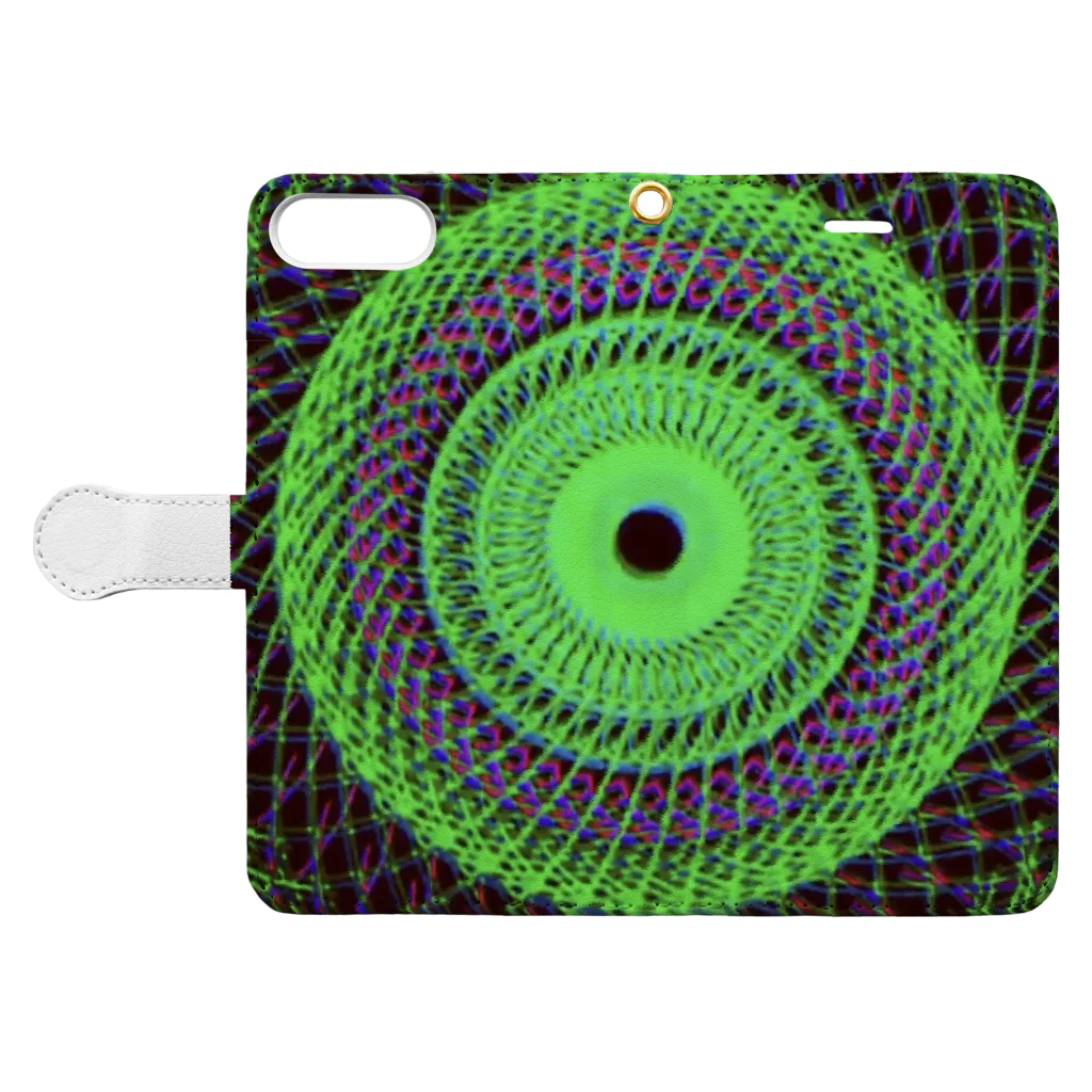 【雨の日曜日】のGREEN EYE Book-Style Smartphone Case:Opened (outside)