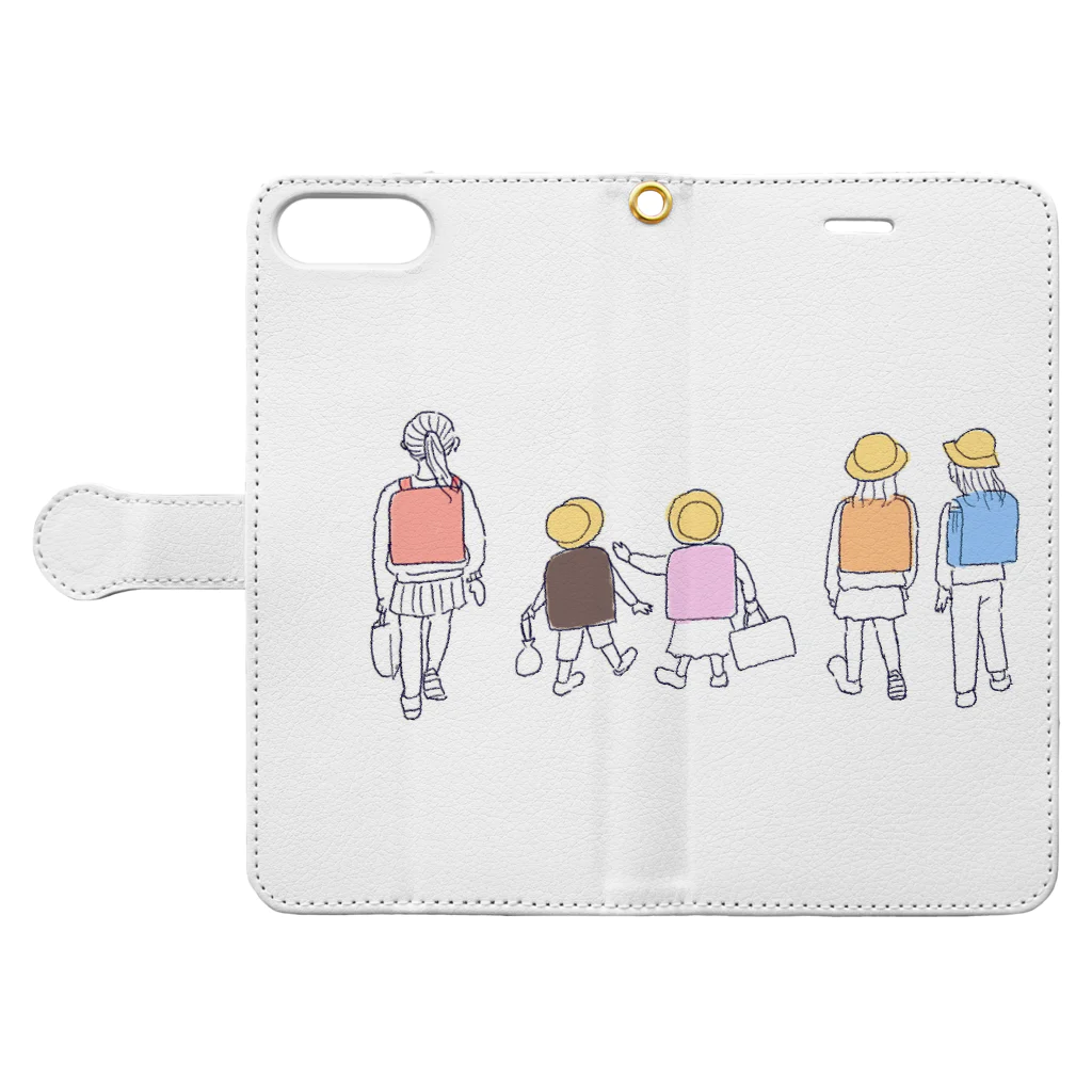 amenoasa(雨の朝)の道 Book-Style Smartphone Case:Opened (outside)