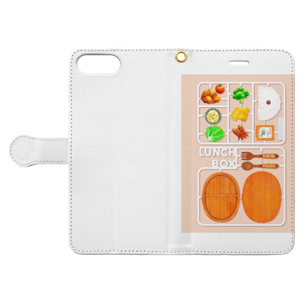 すねこすりのお弁当製作キット Book-Style Smartphone Case:Opened (outside)