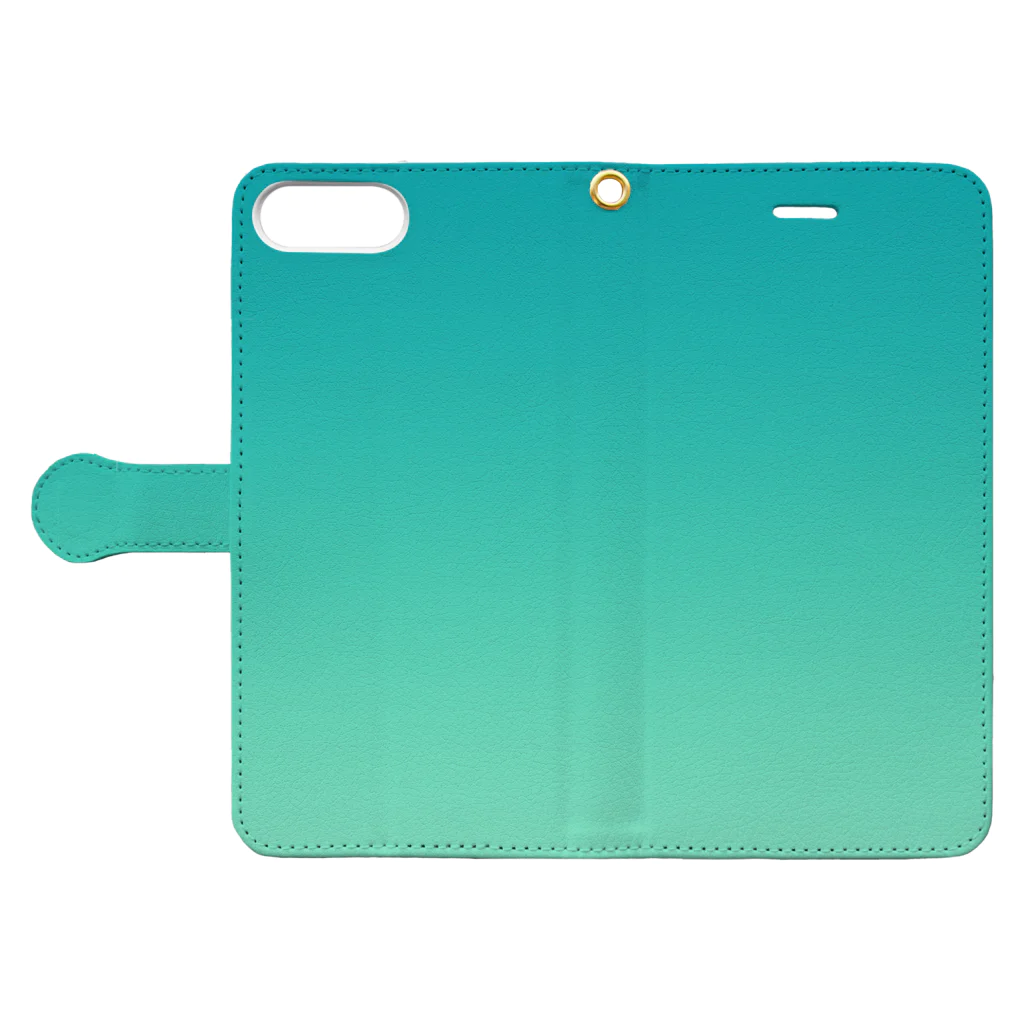 ぽぬぞぬのグラデーション Soft Green Air Book-Style Smartphone Case:Opened (outside)