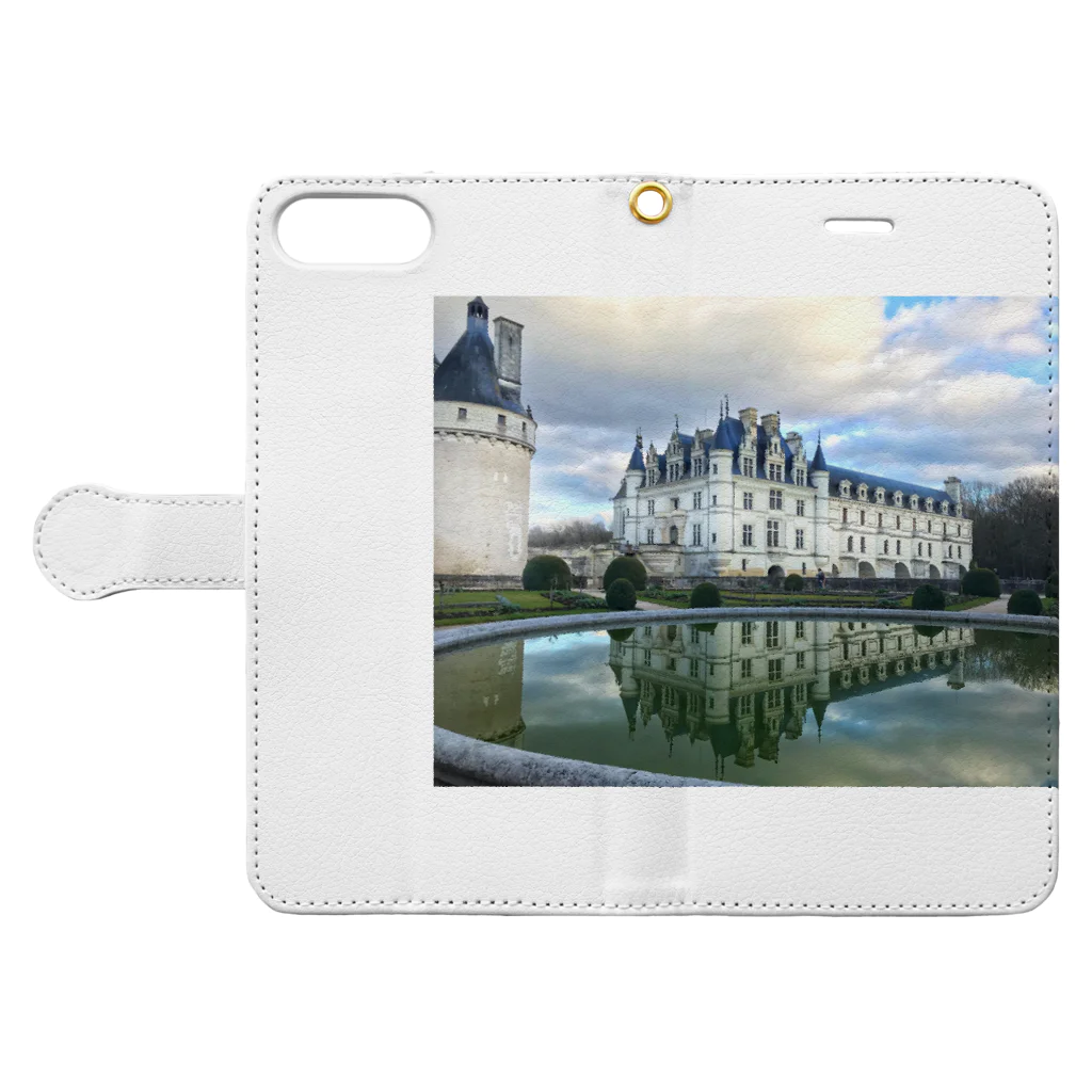 La mer ラ・メールのLe château de Chenonceau シャノンソー城 Book-Style Smartphone Case:Opened (outside)