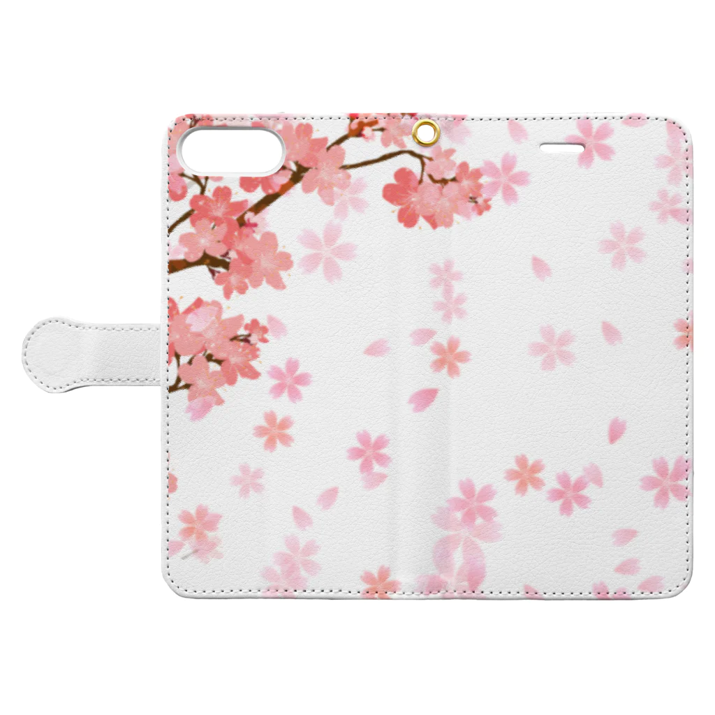 Syunaの桜 手帳型スマホケースを開いた場合(外側)