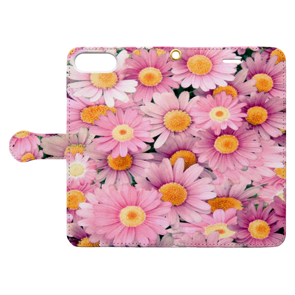 花水のピンクマーガレット Book-Style Smartphone Case:Opened (outside)