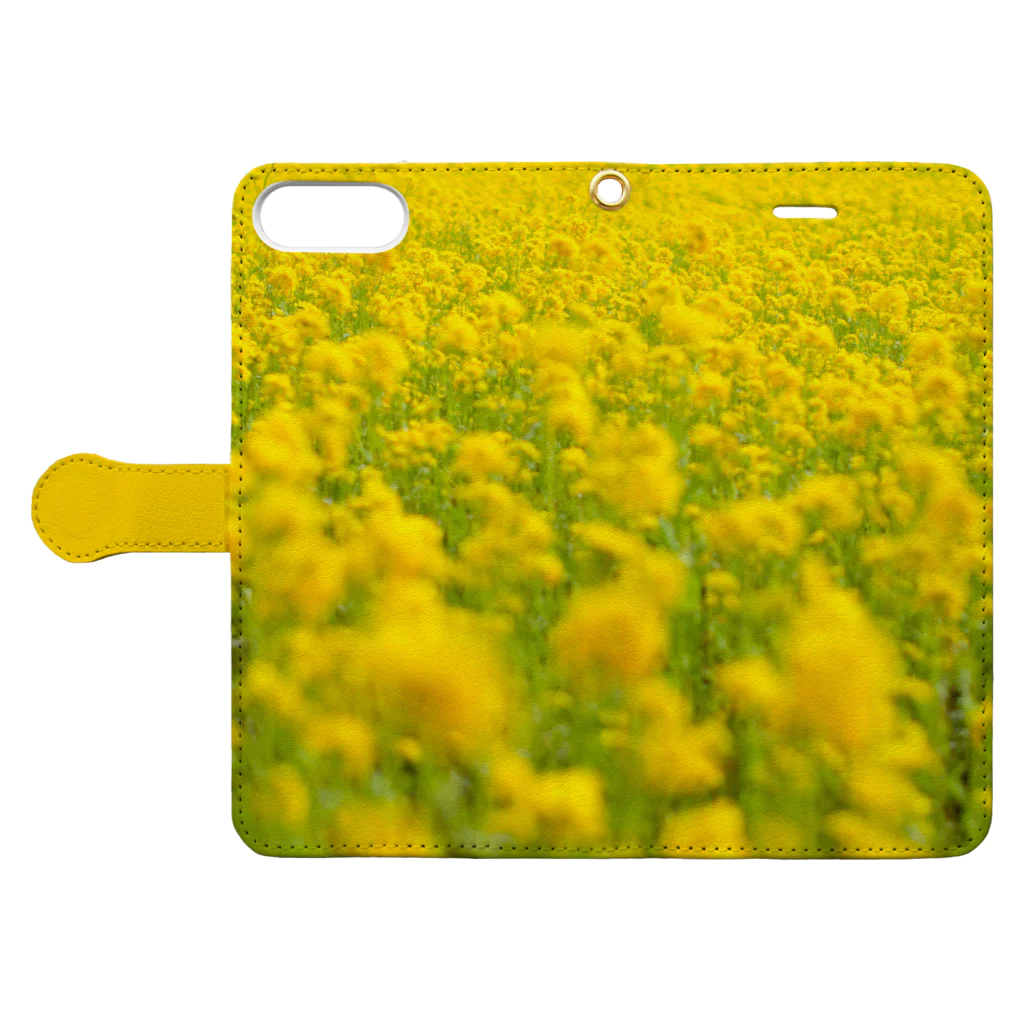 orange_honeyの菜の花3 Book-Style Smartphone Case:Opened (outside)