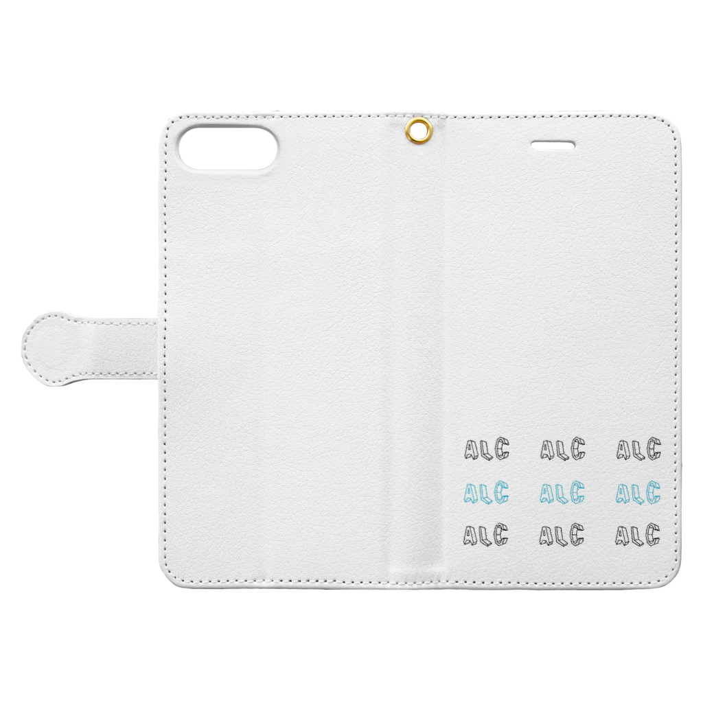 ALC-comのALC 2color 手帳型スマホケースを開いた場合(外側)