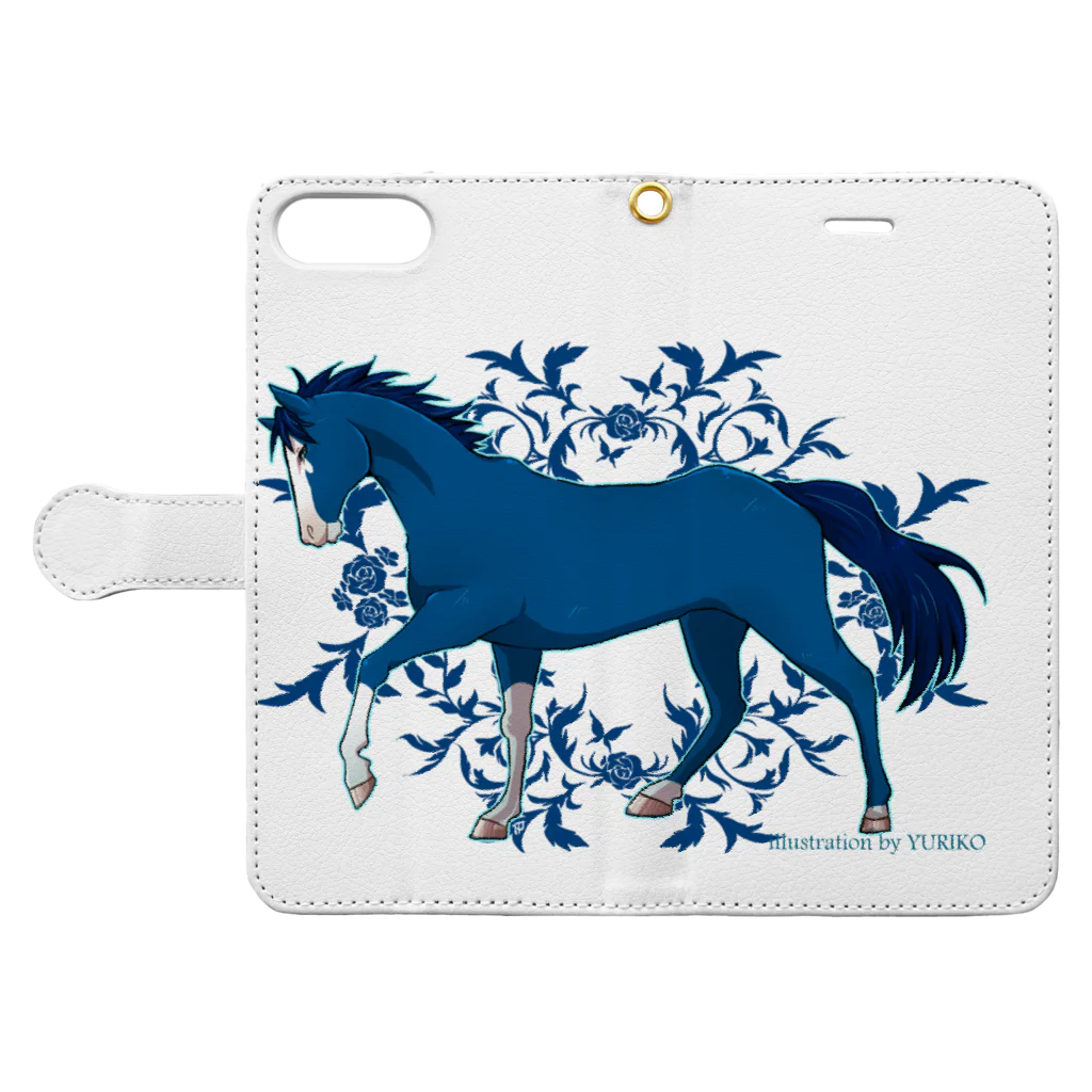 SWのBLUE HORSE Book-Style Smartphone Case:Opened (outside)