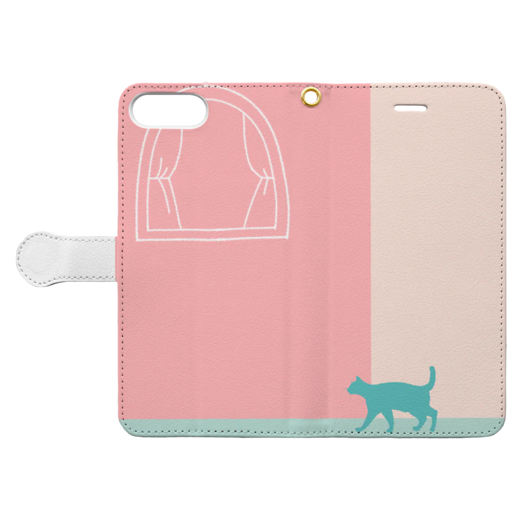 ねこや Ryoko -猫屋 りょうこ-のねこ　異国の趣き Book-Style Smartphone Case:Opened (outside)