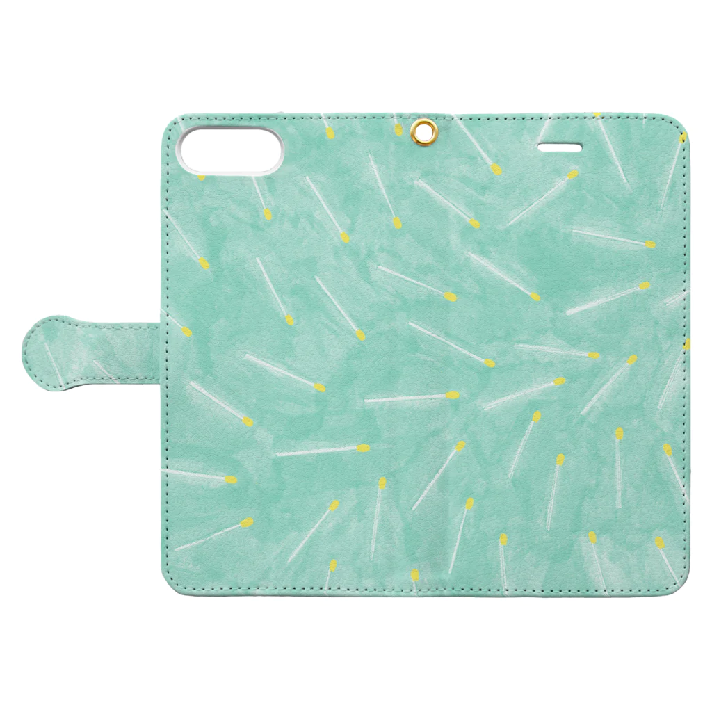 KAYO AOYAMAのmatch mint Book-Style Smartphone Case:Opened (outside)