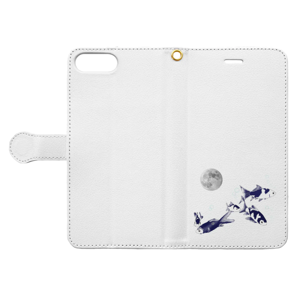 なるときんときんSHOPの夜の金魚 Book-Style Smartphone Case:Opened (outside)