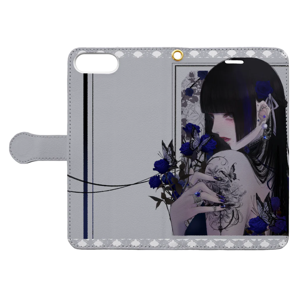 皐月 恵 -Kei Satsuki-の毒の花 Book-Style Smartphone Case:Opened (outside)