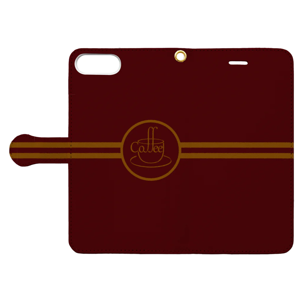 CHOTTOPOINTのCoffee文字絵 Book-Style Smartphone Case:Opened (outside)