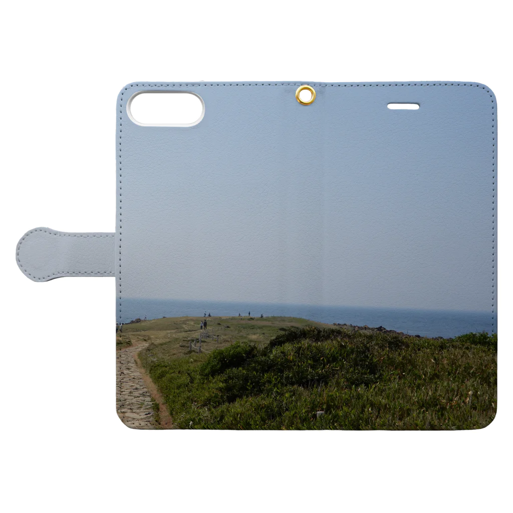 粭島再現企画の角島 Book-Style Smartphone Case:Opened (outside)