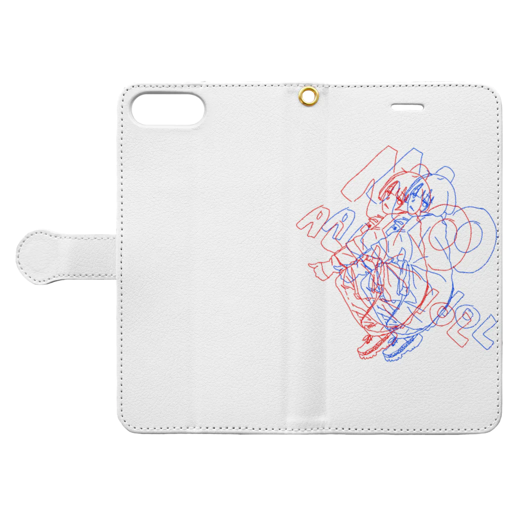 姫宮ぱるのNO ALCOHOL さん Book-Style Smartphone Case:Opened (outside)