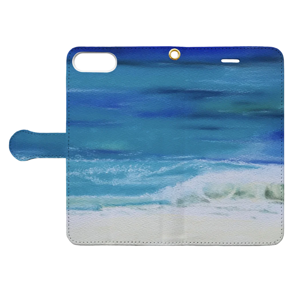 チョビのBlue sea Book-Style Smartphone Case:Opened (outside)