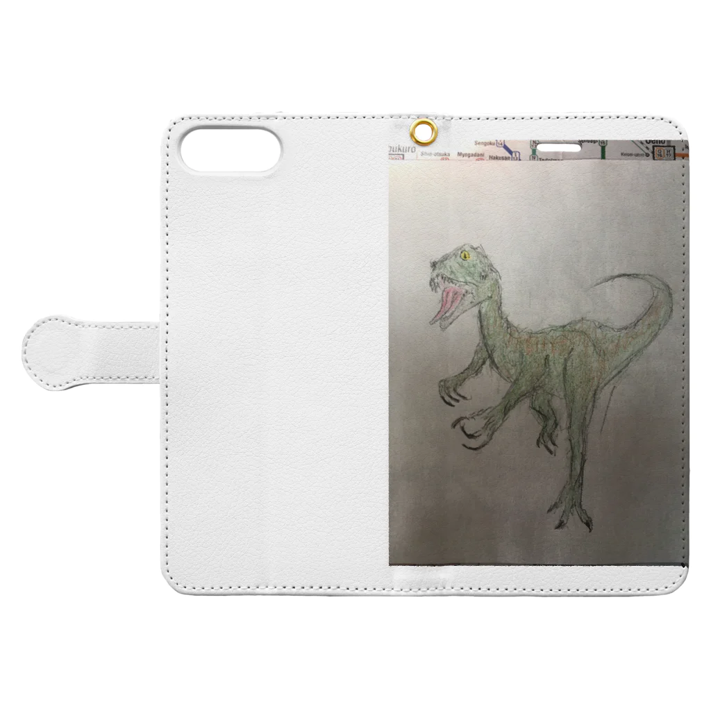 Yas😿🦖🕊の恐竜シリーズ Book-Style Smartphone Case:Opened (outside)