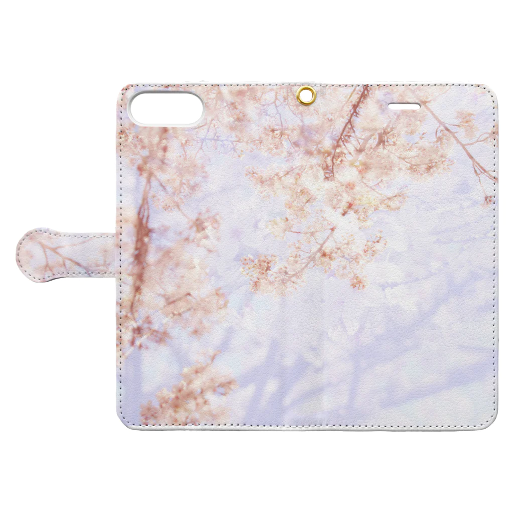 如夢幻の桜 Book-Style Smartphone Case:Opened (outside)