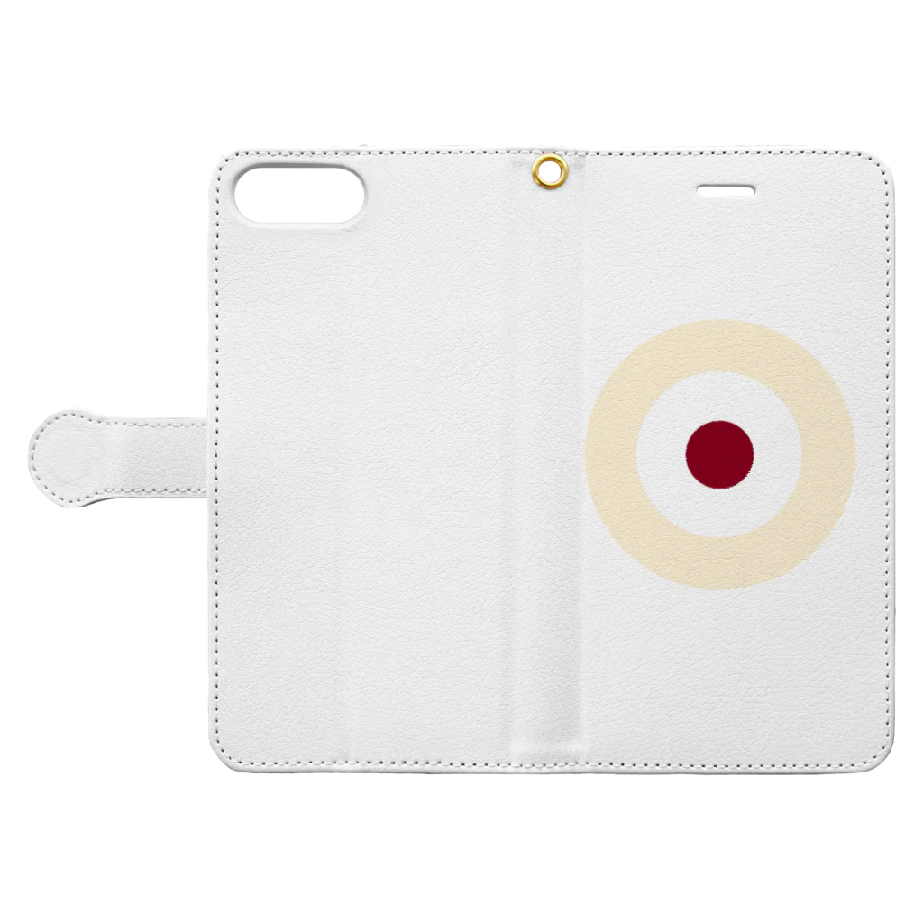 CORONET70のサークルa・クリーム2・白・チョコ Book-Style Smartphone Case:Opened (outside)