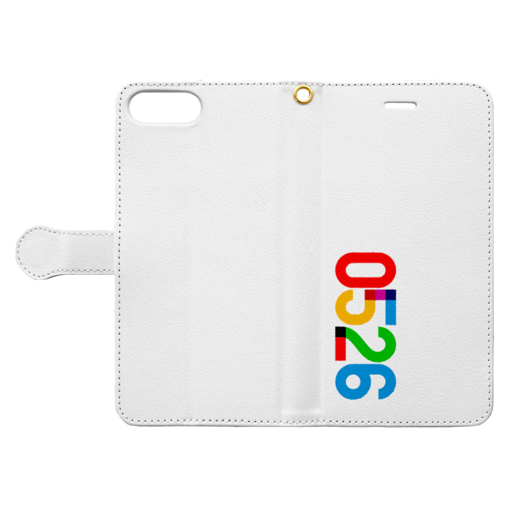 marikiroの0526_誕生日_記念日_カラー Book-Style Smartphone Case:Opened (outside)