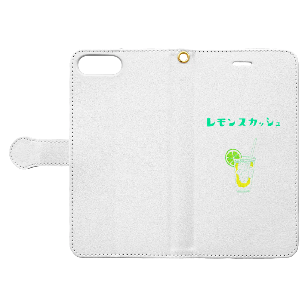 NIKORASU GOの夏デザイン「レモンスカッシュ」（Tシャツ・パーカー・グッズ・ETC） Book-Style Smartphone Case:Opened (outside)